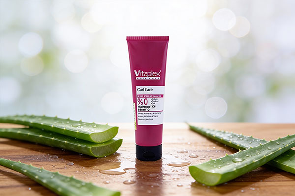 کرم حالت دهنده موهای فر ویتاپلکس در کنار آلوئه&zwnj;ورا
