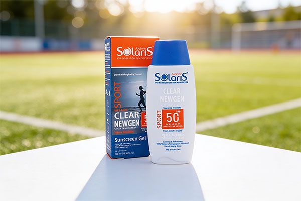 ژل ضد آفتاب اسپرت آردن سولاریس SPF50 در فضای ورزشی