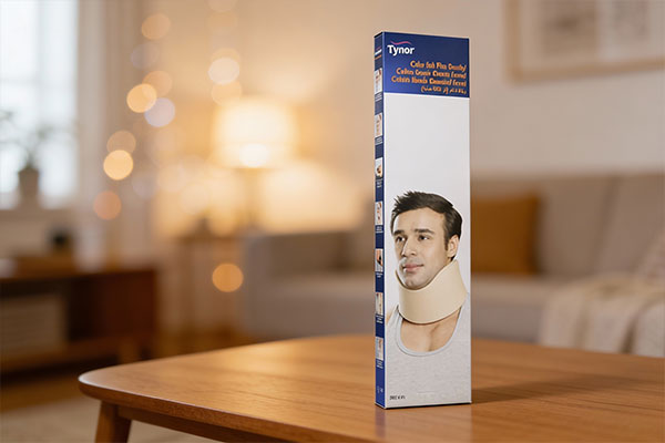 گردنبند طبی نرم تینور مدل B-01 در محیط خانگی