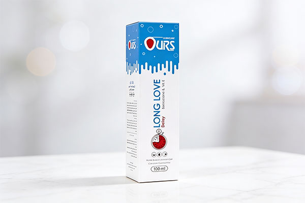 ژل روان کننده تاخیری لانگ لاو اورز روی سطح مرمر سفید