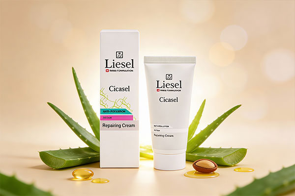 تصویر کرم ترمیم کننده سیکاسل لایسل روی سطح سفید