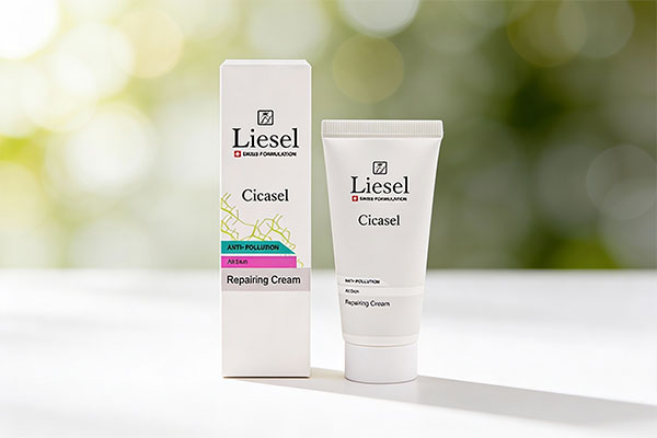 تصویر کرم ترمیم کننده سیکاسل لایسل روی سطح سفید