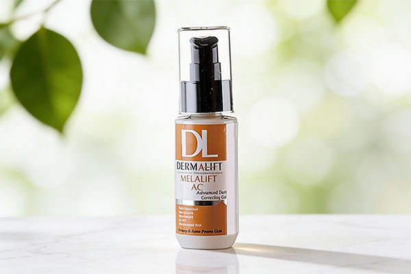 ژل روشن کننده پوست چرب درمالیفت روی سطح مرمر سفید