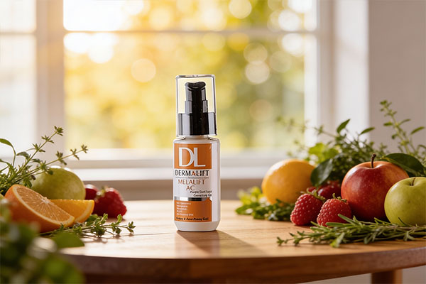 ژل روشن کننده درمالیفت Melalift AC در کنار مواد طبیعی مراقبت از پوست