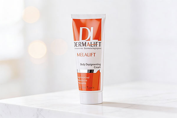 کرم روشن کننده بدن ملالیفت درمالیفت روی سطح مرمر سفید