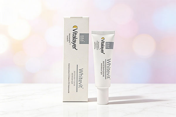کرم روشن کننده وایت ویت ویتالیر روی سطح مرمر سفید