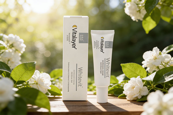 کرم روشن کننده وایت ویت ویتالیر در کنار عناصر طبیعی