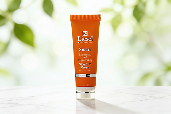 کرم روشن کننده ویتامین سی اسمارت لایسل روی سطح مرمر سفید