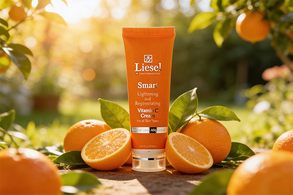 کرم ویتامین C اسمارت لایسل در کنار عناصر طبیعی