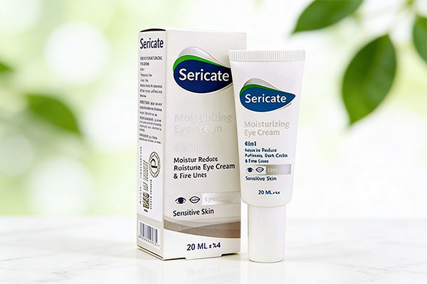 کرم دور چشم 4 در 1 سری کیت روی سطح مرمر سفید