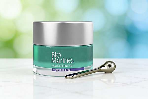 کرم دور چشم بالای 40 سال بایومارین روی سطح مرمر سفید