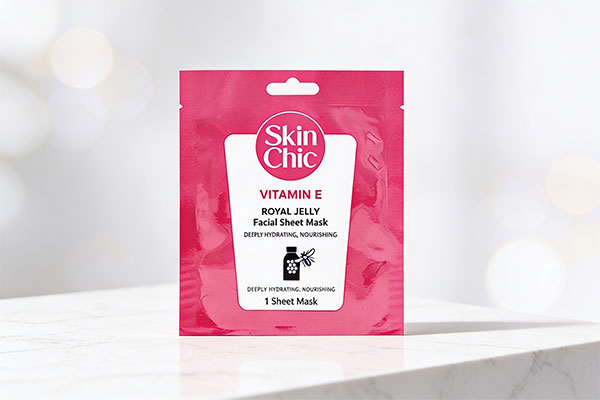 ماسک رویال ژلی اسکین شیک روی سطح مرمر سفید