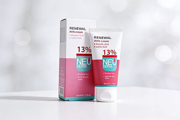 کرم لایه بردار نئودرم روی سطح سفید