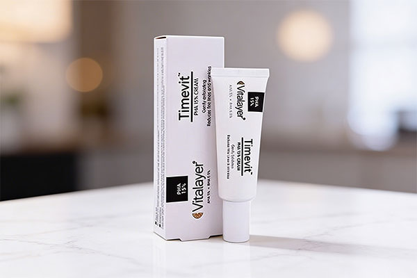 کرم لایه بردار تایم ویت ویتالیر در کنار عناصر طبیعی مراقبت از پوست