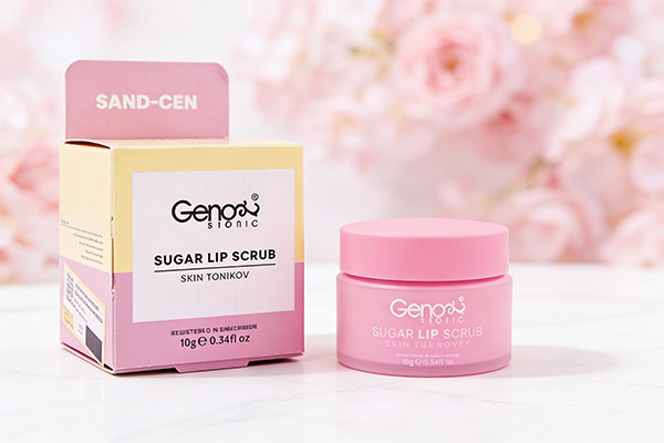 اسکراب لب ژنوبایوتیک روی سطح مرمر سفید