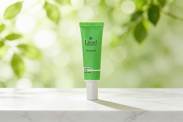 کرم ضد جوش آکنه سل لایسل روی سطح مرمر سفید