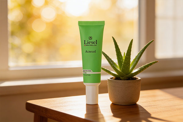 کرم ضد جوش آکنه سل لایسل کنار گیاه آلوئه&zwnj;ورا
