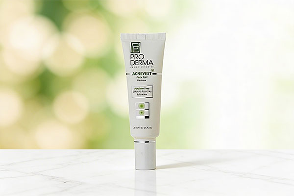 ژل ضد جوش پرودرما روی سطح مرمر سفید