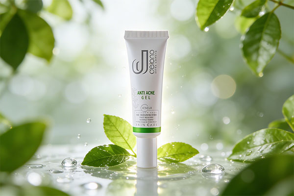 ژل ضد آکنه دلانو در کنار عناصر مراقبت از پوست
