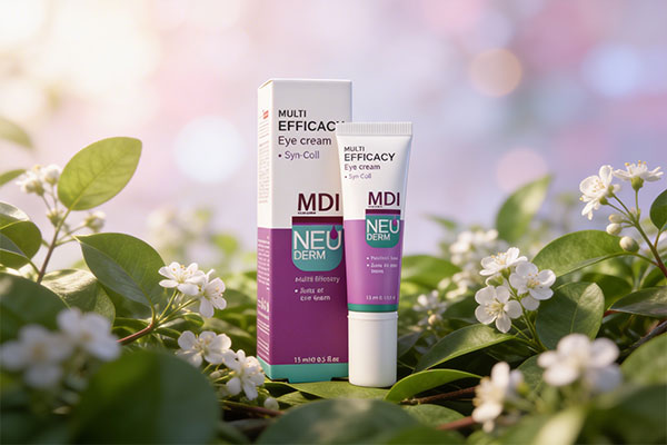 کرم دور چشم نئودرم در کنار عناصر طبیعی مراقبت از پوست