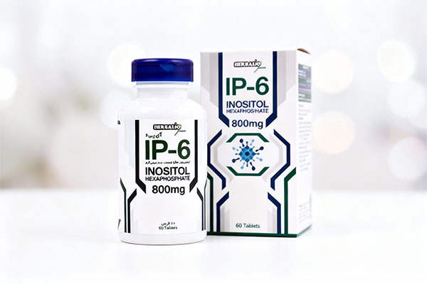 قرص آی پی 6 اینوزیتول هربالیو گرین روی سطح سفید