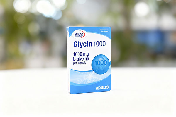 کپسول گلایسین 1000 یوروویتال روی سطح سفید