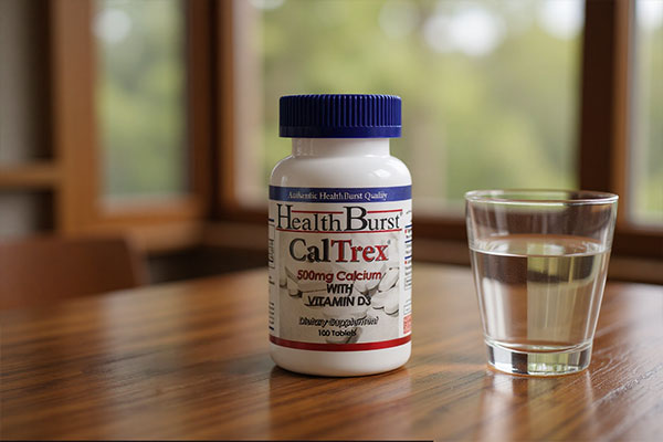 قرص کلترکس هلث برست کنار لیوان آب