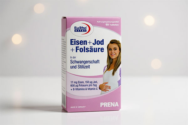 تصویر بسته‌بندی قرص ید و فولیک اسید و آهن یوروویتال