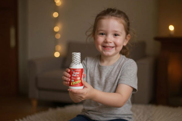 تصویر کودک در حال مصرف قطره آهن پدیاول