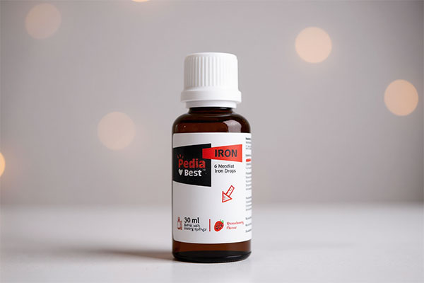 تصویر بطری قطره آهن پدیابست با قطرهچکان