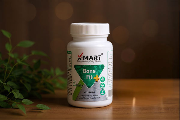 قرص بن فیت پلاس ایکس مارت روی سطح مرمر سفید