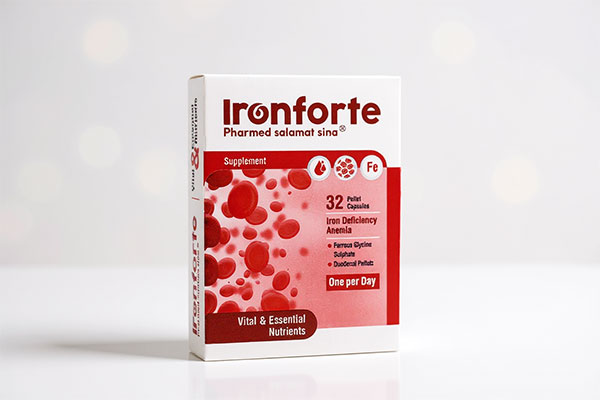 تصویر جعبه کپسول آیرون فورت فارمد سلامت سینا