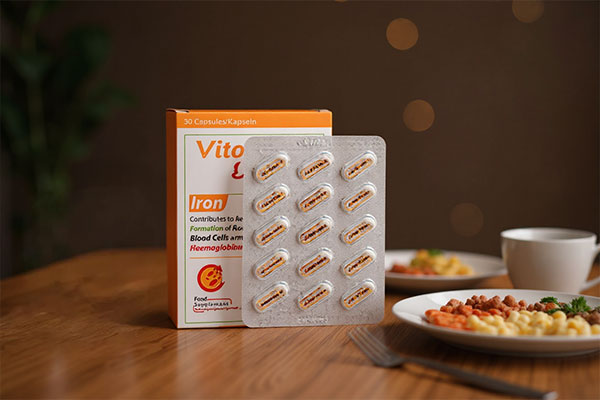 کپسول ویتاگلوبین ویتان در کنار صبحانه سالم