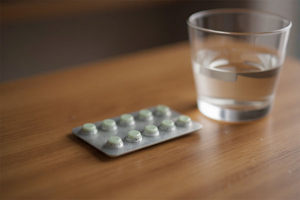 تصویر قرص زینک دینه کنار لیوان آب