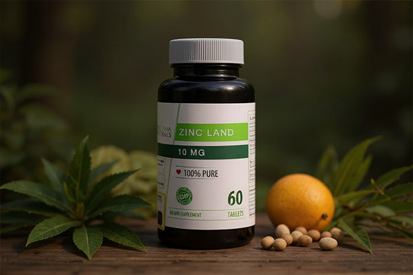 قرص زینک لند 10 نوفرما نچرالز همراه با عناصر طبیعی