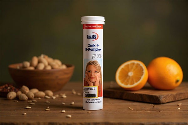 بستهبندی قرص جوشان زینک و ب کمپلکس یوروویتال با مواد مغذی