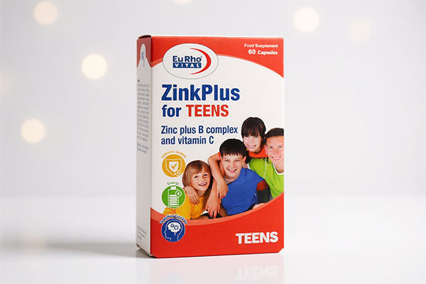 بسته‌بندی کپسول زینک پلاس فور تینز یوروویتال