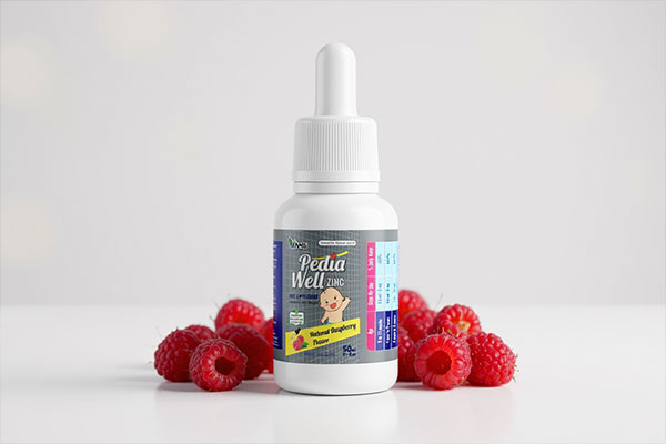 بطری قطره پدیاول زینک ای ام اس با طعم تمشک