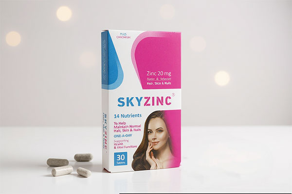 قرص اسکای زینک ویت اسکای برای سلامت پوست و مو