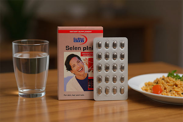 کپسول سلن پلاس یوروویتال کنار وعده غذایی سالم