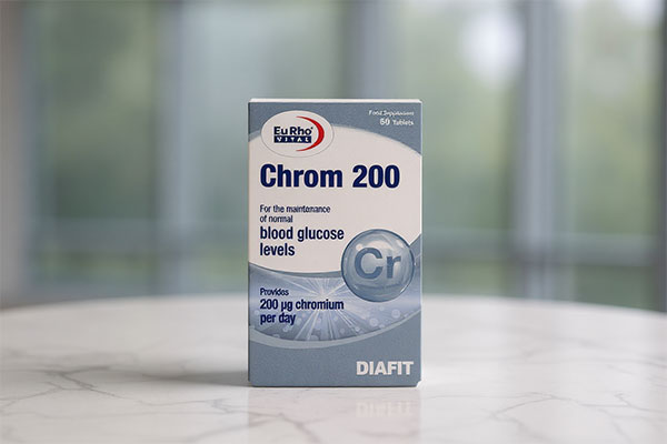 قرص کروم ۲۰۰ یوروویتال روی سطح مرمر سفید