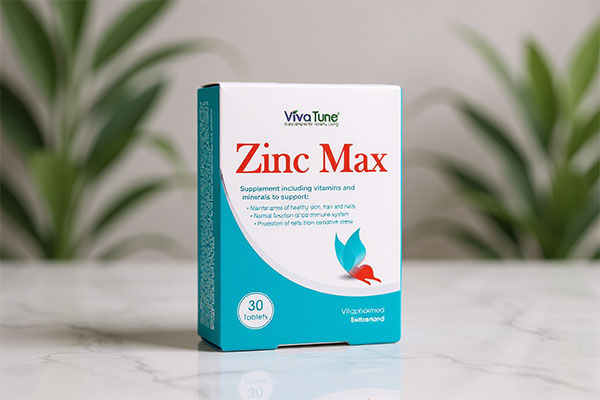 قرص زینک مکس ویواتیون روی سطح مرمر سفید