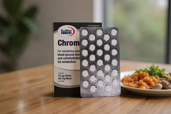 قرص کروم B3 یوروویتال همراه با وعده غذایی سالم