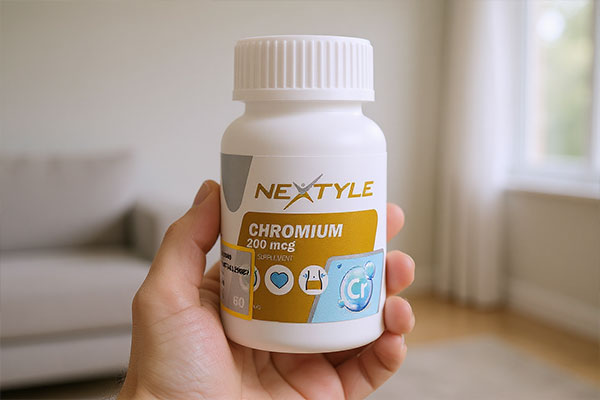 قرص کروم نکستایل 200 میکروگرم در دست فرد