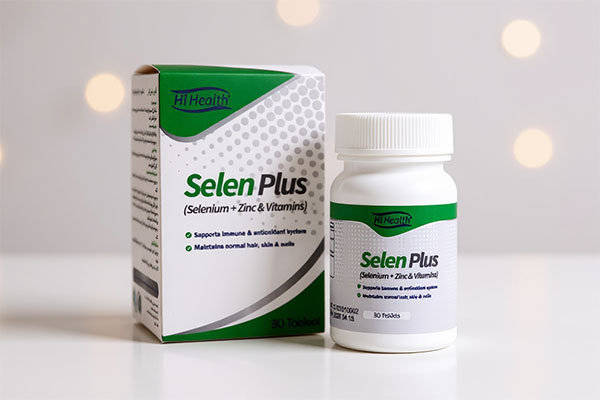 بسته‌بندی قرص سلن پلاس های هلث