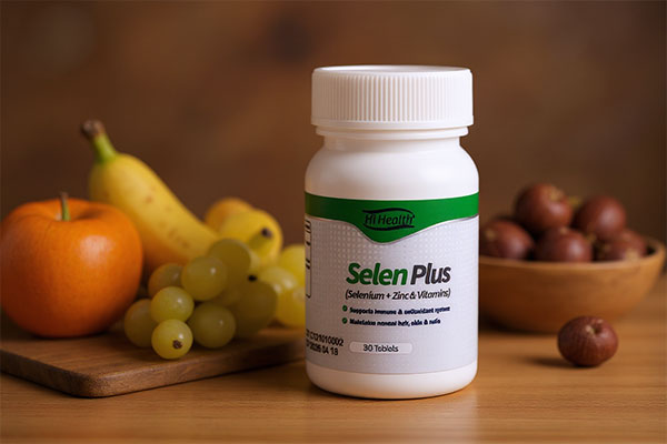 قرص سلن پلاس های هلث همراه با مواد غذایی سالم
