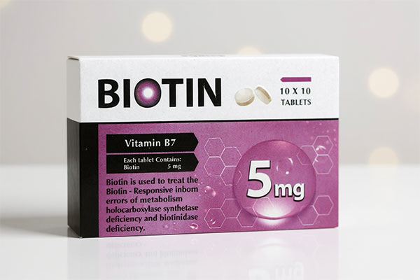 بسته‌بندی قرص بیوتین 5 میلی گرم وانا دارو