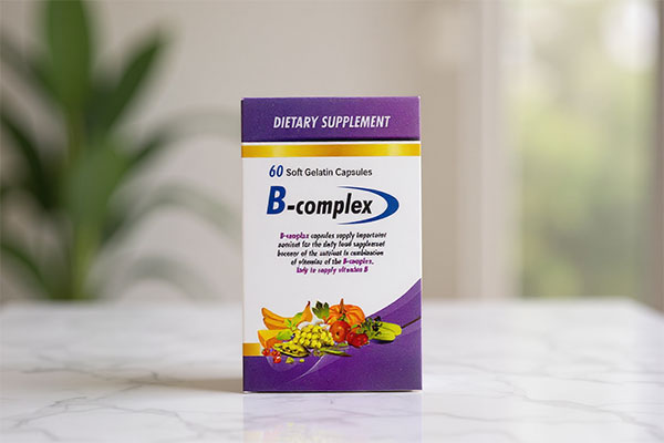 کپسول ب کمپلکس دانا روی سطح مرمری سفید