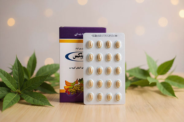 کپسول ب کمپلکس دانا در کنار عناصر طبیعی