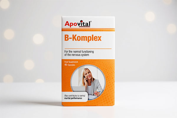 کپسول ب کمپلکس آپوویتال روی سطح سفید